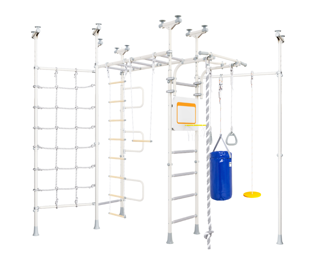 indoor monkey bars for kids with curved ladder