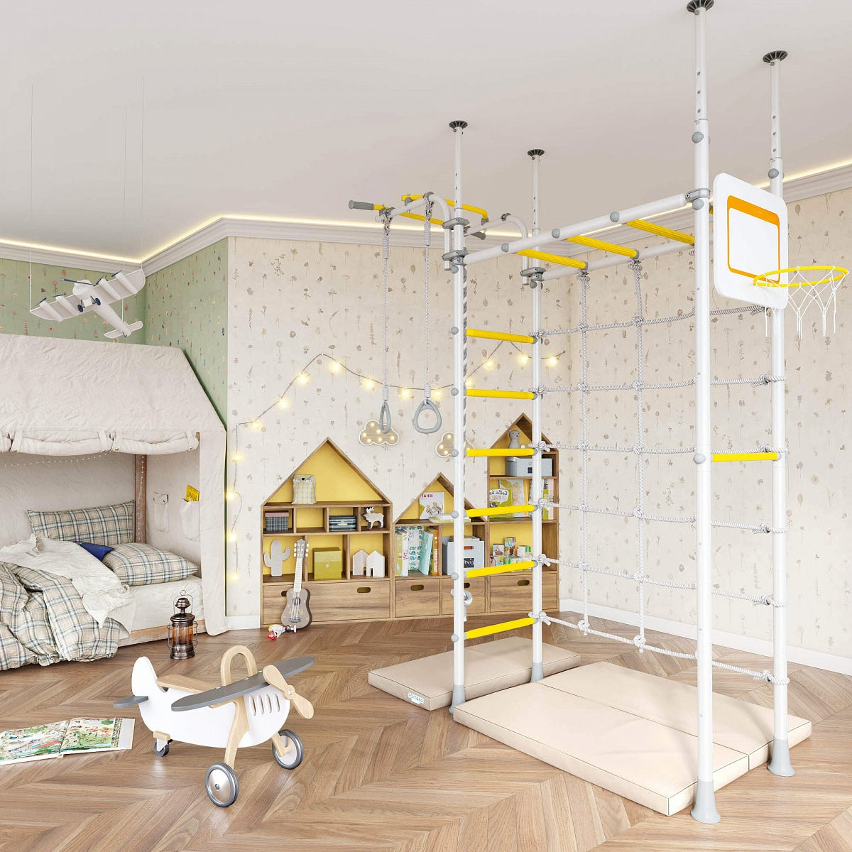 Swedish Home Play Gym Set tension-mounted indoor climbing frame – Tinnitots Australia