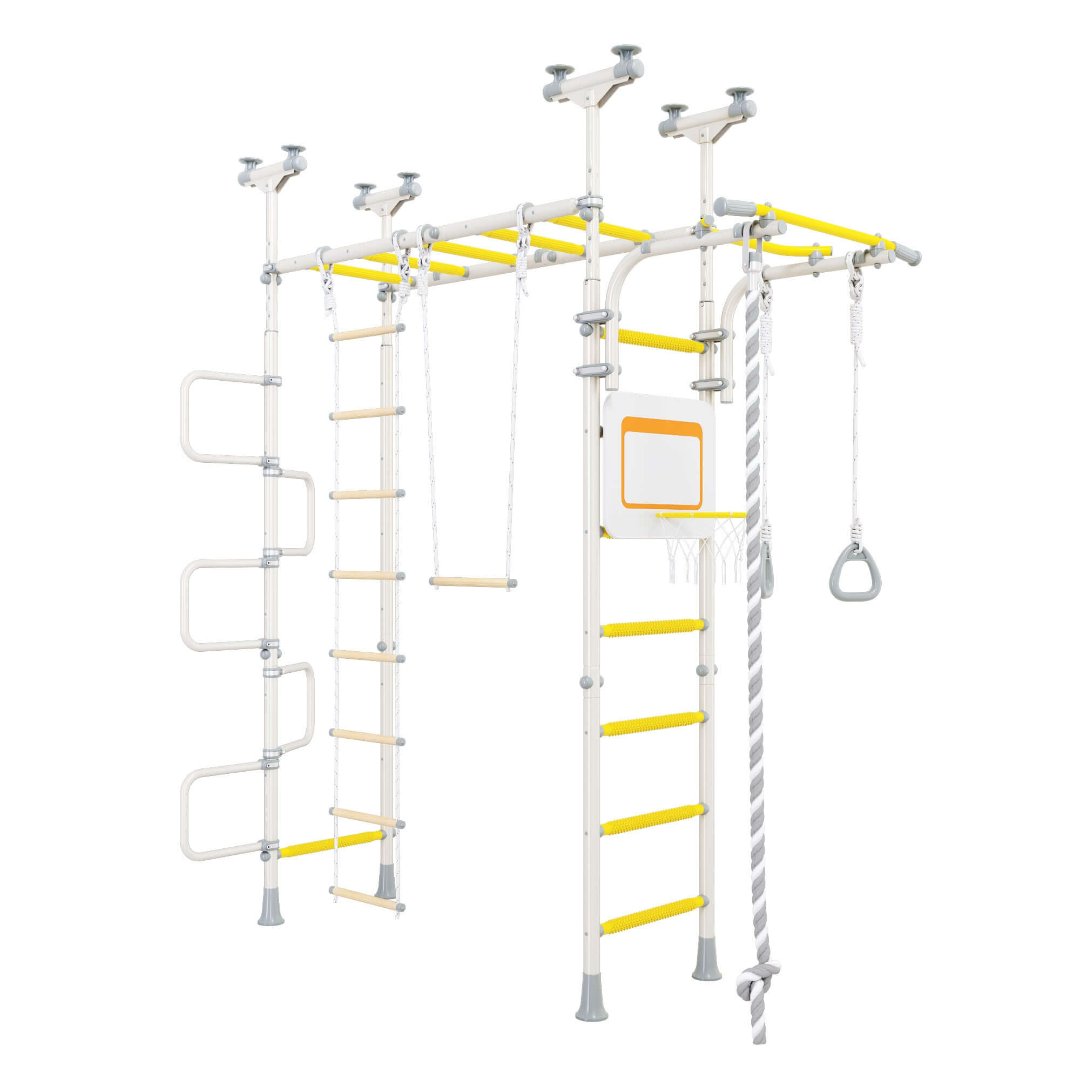 Height adjustable monkey bars close up detail – Tinnitots indoor play gym