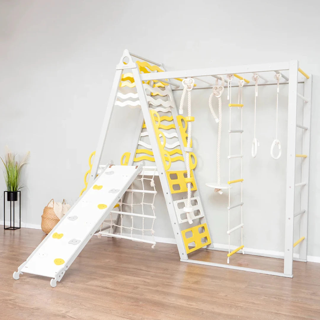 TINNITOTS Kids Indoor Gym Playground Climber Wooden Play Set