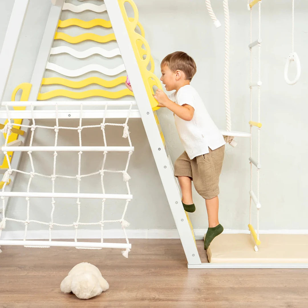 TINNITOTS Kids Wooden Climbing Gym