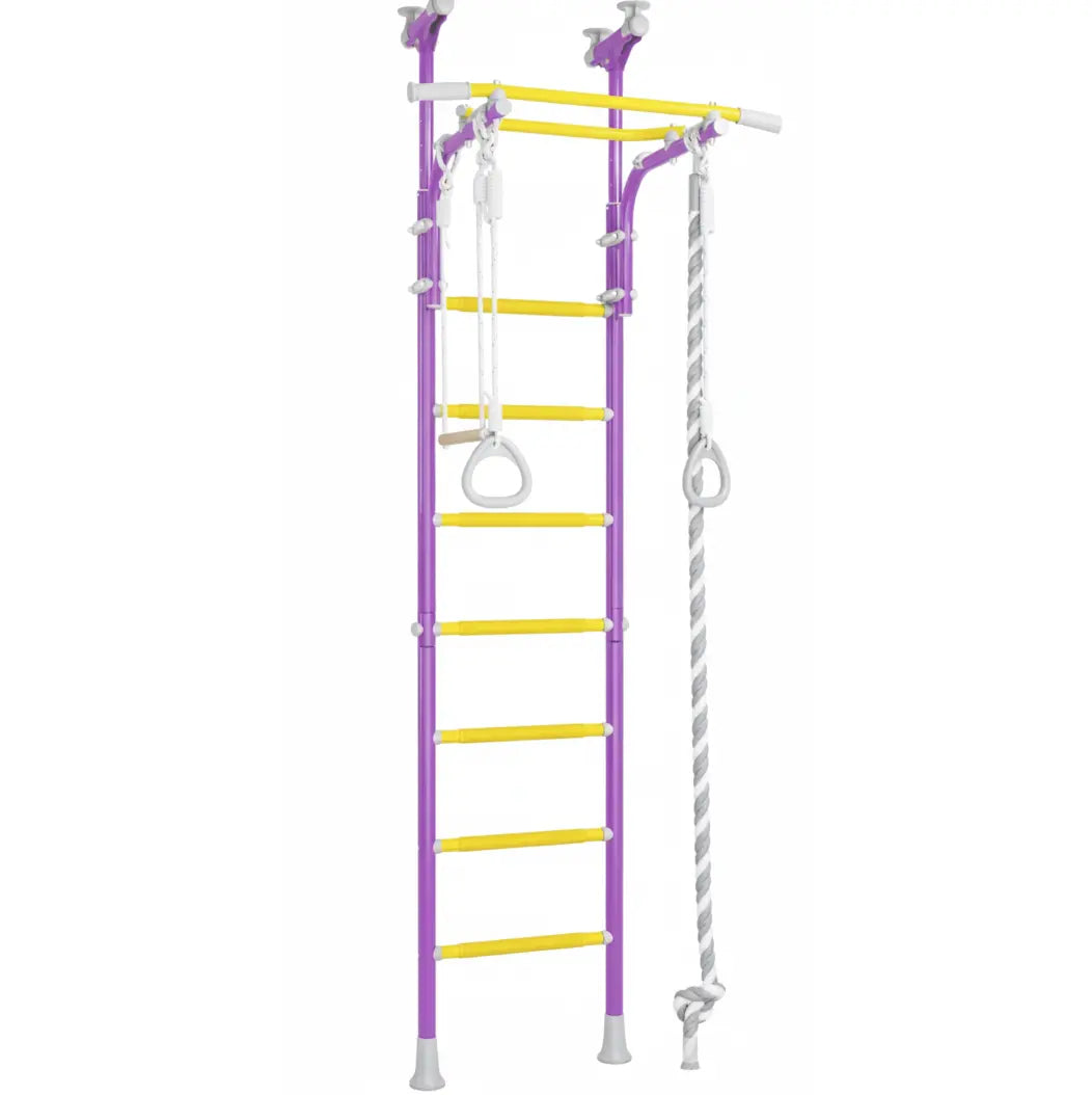 Children's play equipment with a ladder and rope on a white background