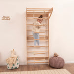 Load image into Gallery viewer, Swedish_Kids_Wall_bar_wood_climber
