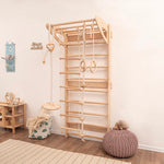 Load image into Gallery viewer, Swedish_Kids_Wall_bar_wood_with_accesory
