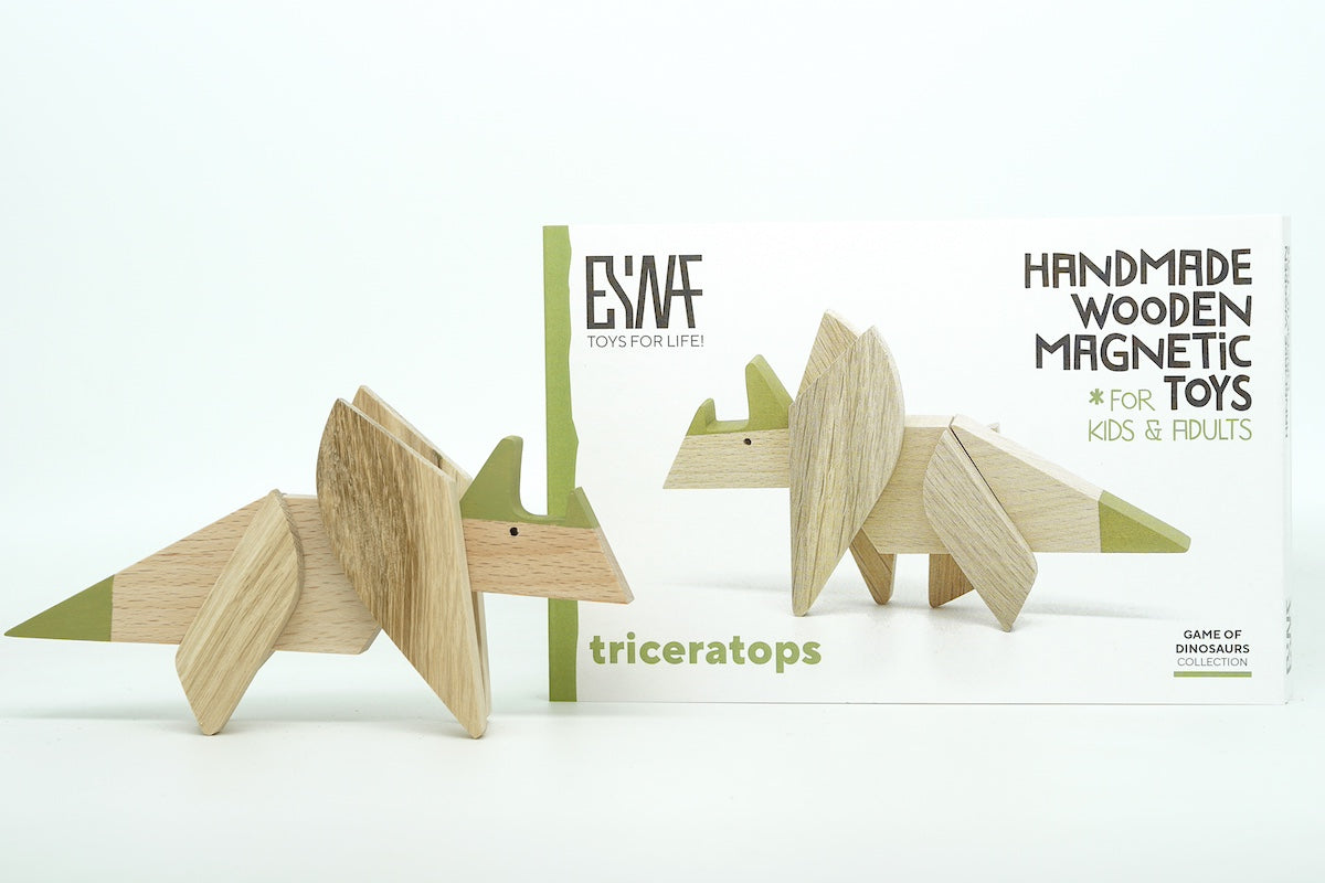 Wooden Magnetic - Triceratops Puzzle Toy