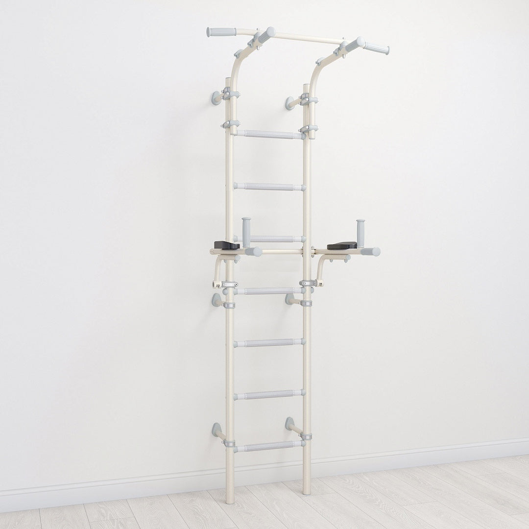 pastel colour swedish climbing ladder with dip station by Tinnitots