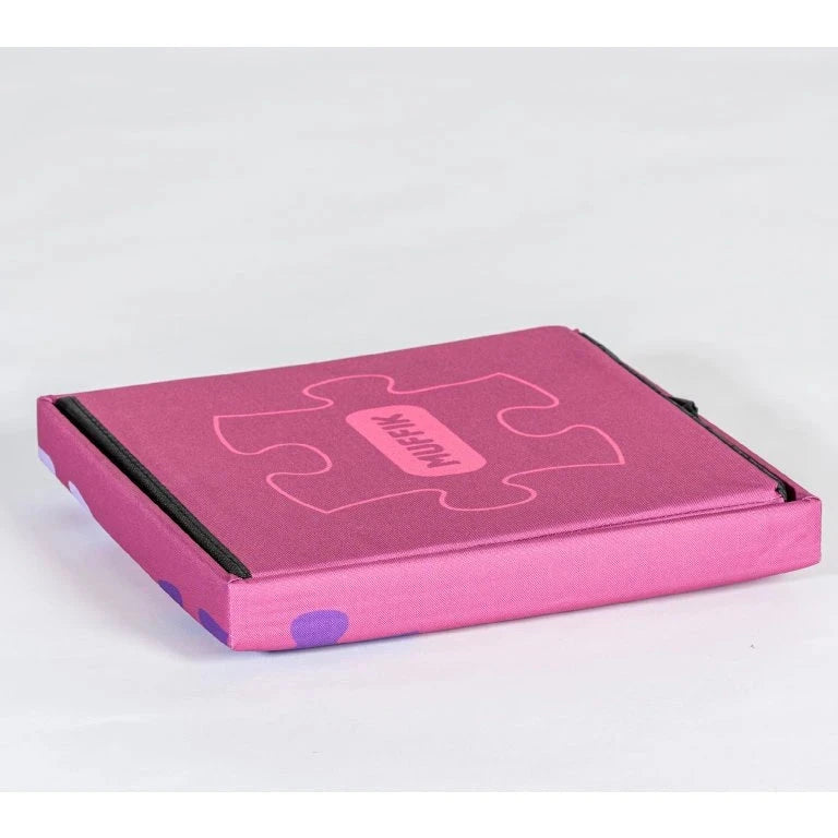 Pink MUFFIK sensory floor tiles storage box – perfect for organising orthopaedic puzzle mats in Australian homes