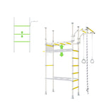 Load image into Gallery viewer, Versatile indoor play structure with chin up bars and a cargo net.
