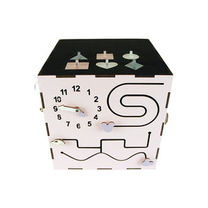 Shorting shapes, clock time, puzzlesz, and much more with Tinnitots Busy Cubes