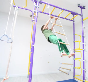 Ninja Home Play Gyms with Monkey bars, swings and accessories.