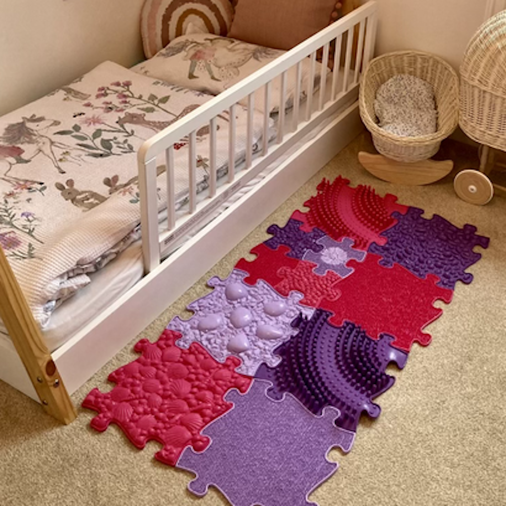 Playroom or Kidsroom decor with our Princess pink sensory play mats set